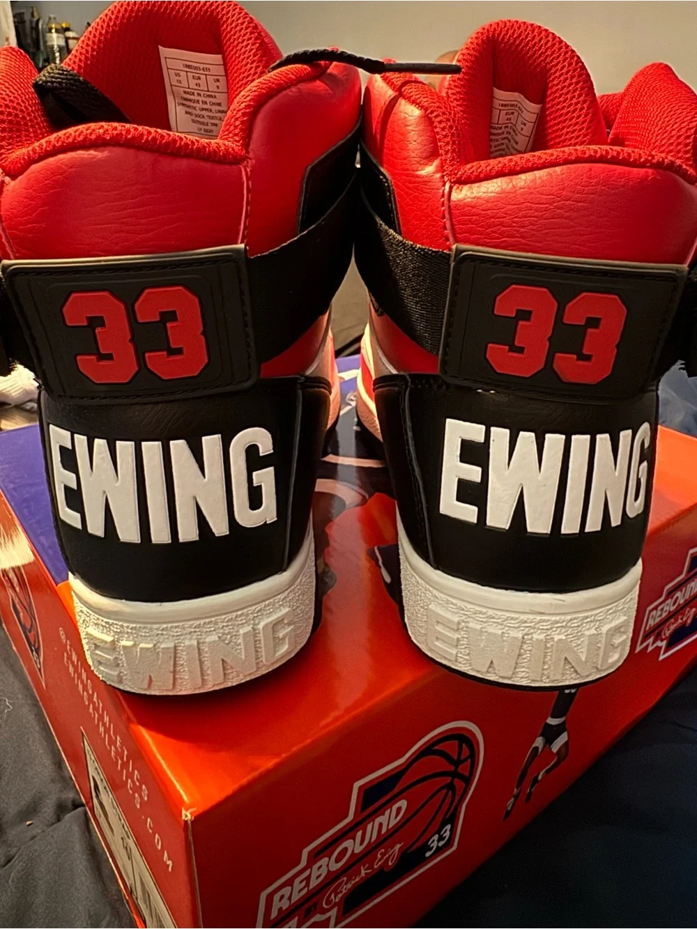 High-Top Sneakers - Red, White & Black